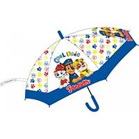 Mancs Őrjárat átlátszó esernyő - 74 cm - fehér/kék széllel