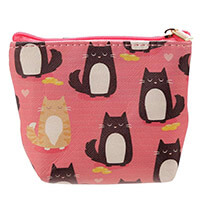 Feline Fine Cat cicás cipzáras pénztárca - rózsaszín - 11x3,5x9 cm