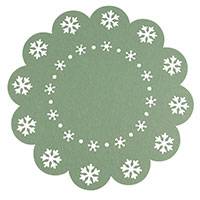 Karácsonyi hópelyhes tányéralátét - filc 38 cm - zöld