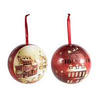 Karácsonyi szétnyitható gömb dísz ajándékhoz 15 cm - 2-féle