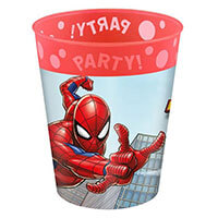 Pókemberes műanyag pohár - 250 ml - piros