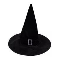Boszorkány kalap csattal - fekete