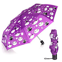 Cicás összecsukható gyerek esernyő - 52 cm lila