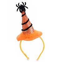 Hajpántos boszorkány kalap - narancssárga pókos