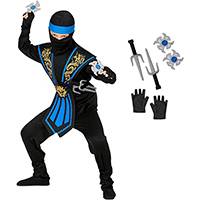 Kék Kombat Ninja jelmez kiegészítőkkel - 116 méret