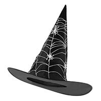Pókhálós boszorkány kalap - fekete/fehér
