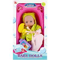 Baby Dolls baba zöld fürdőköpenyben - káddal
