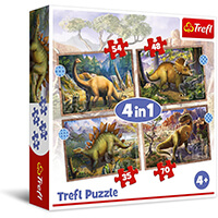 Dinoszauruszok 4 az 1-ben puzzle - Trefl