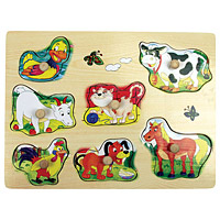 Fogantyús puzzle - kacsás farm állatos