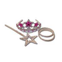 Hercegnő szett koronával - ezüst/pink - 4 darabos