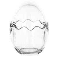 Húsvéti tojás alakú üveg bonbonier - 10,5x8 cm