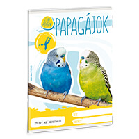 Cuki állatok kockás füzet - 27-32 - Papagájok