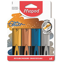 Maped Glitter Fluo Peps szövegkiemelő készlet - metál fényű - 4 darabos