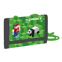 PlayWorld nyakbaakasztható pénztárca - zöld/szürke