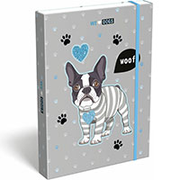 We Love Dogs Woof kutyás füzetbox A5 - Lizzy Card