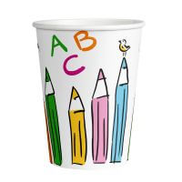 Ballagási papír pohár - Irány az iskola - 250 ml 8 darabos