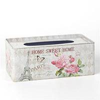 Home Sweet Home fém papírzsebkendőtartó - 24x9,5x13 cm - PARIS ROSE