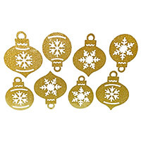 Karácsonyi dekorációs matrica - karácsonyfadísz - arany