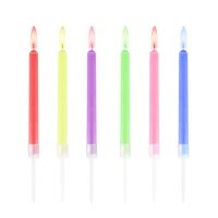 Színesen égő születésnapi gyertya - színes lángokkal - 6 darabos
