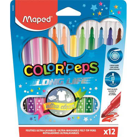 MAPED Color Peps filctoll készlet - 12 darabos - kimosható