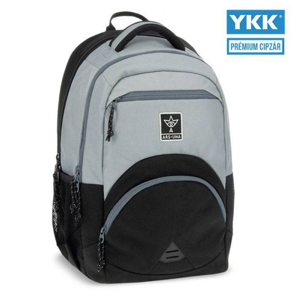 Ars Una ergónomikus iskolai hátizsák - 27 literes - fekete/szürke +AJÁNDÉK