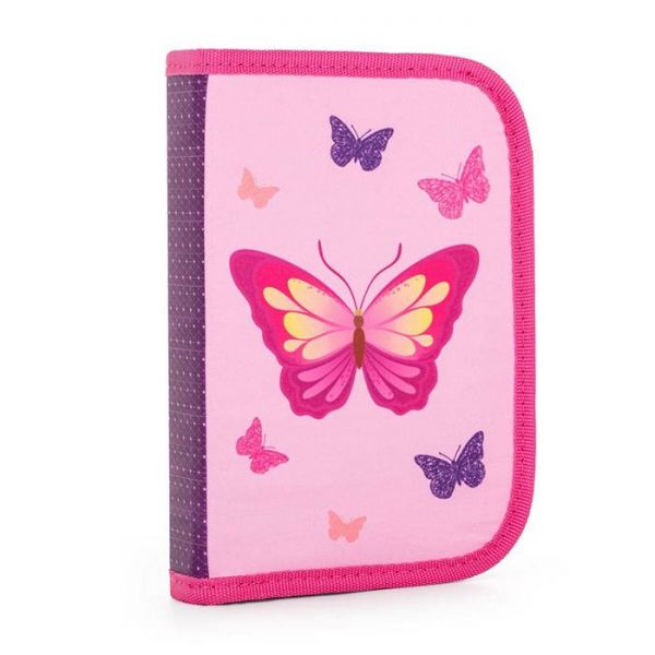 Butterfly pink pillangós kihajthatós tolltartó - két klapnis - OXY BAG