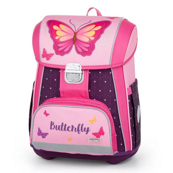 Butterfly pink pillangós Prémium anatómiai iskolatáska - OXY BAG
