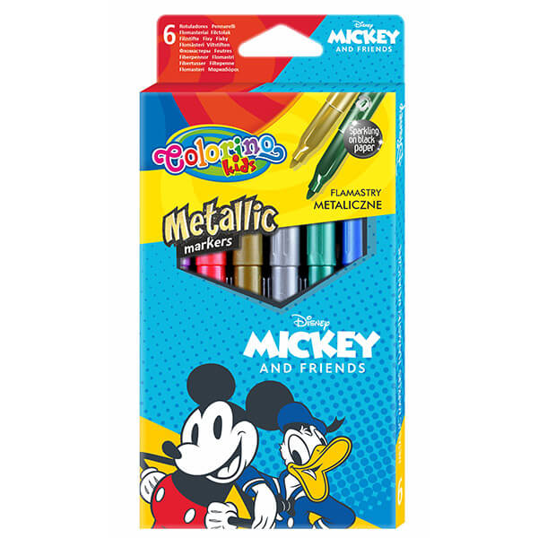 Colorino Disney Mickey METÁL filctoll készlet - 6 darabos