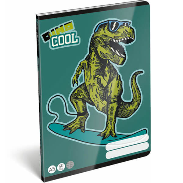 Dino Cool dinós kockás füzet A5 - 40 lapos