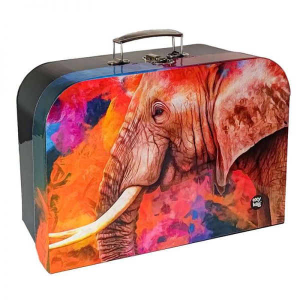 Elefántos kartonbőrönd / tárolódoboz