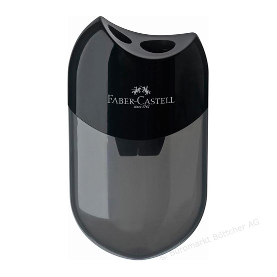 Faber Castell tartályos hegyező - ovális -kétlyukú - fekete