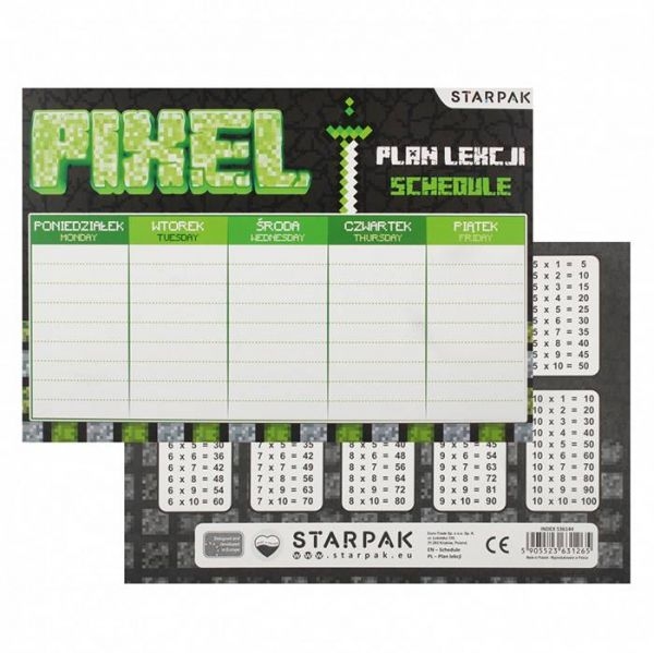 GAME PIXEL órarend / szorzótábla - Starpak