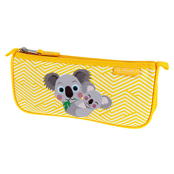 Herlitz Cute Animals bedobálós tolltartó - háromszög alakú - sárga / koala