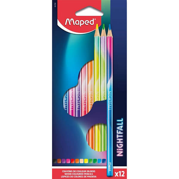 MAPED Nightfall háromszögletű színesceruza készlet - 12 darabos