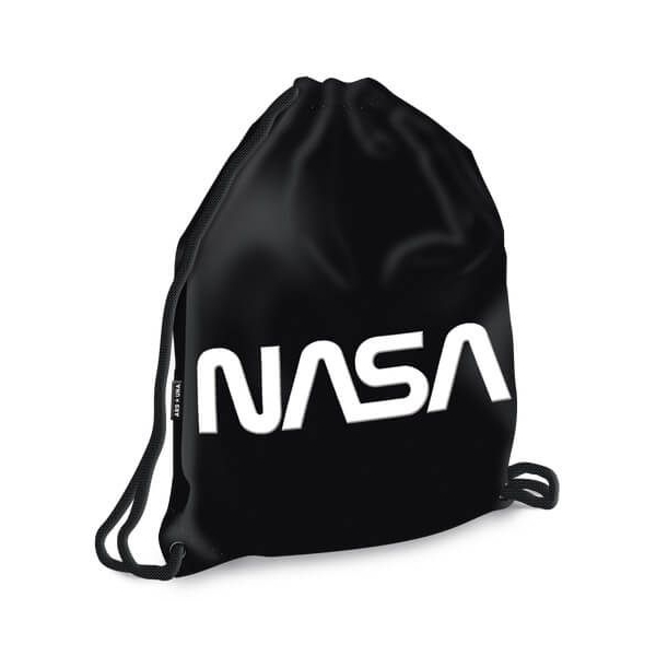 NASA  tornazsák/sportzsák - tinédzser - fekete fehér emblémás