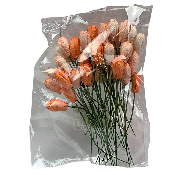 Papírvirág csomag - 40 darabos - száras tulipán