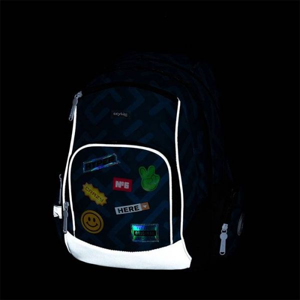 Stickers OXY GO iskolai hátizsák - iskolatáska szett - 22 literes kék