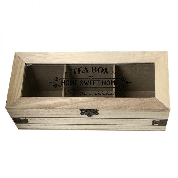 TEA BOX Home Sweet Home feliratú  teafiltertartó doboz - döntött tetejű