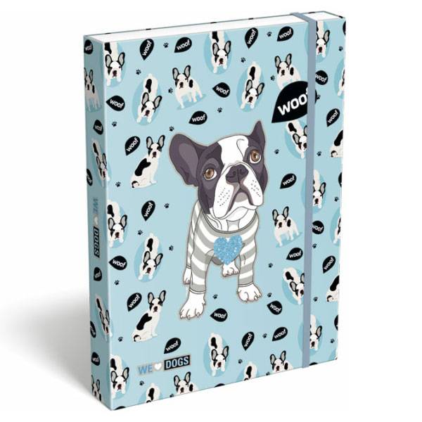 We Love Dogs Woof kutyás füzetbox A4 - Lizzy Card