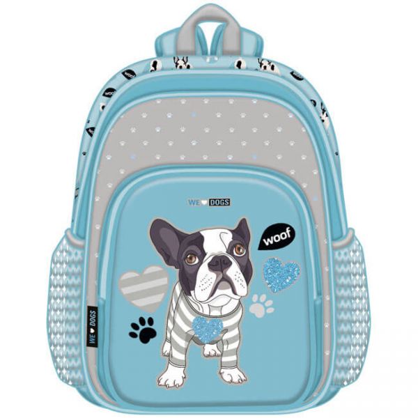 We Love Dogs Woof kutyás iskolai hátizsák szivacsos háttal - 40,5x14x30,5 cm