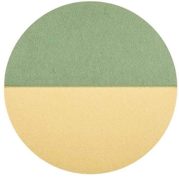 Zöld/sárga kerek tányéralátét - filc 38 cm