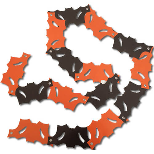 Denevéres papírfűzér Halloween-re  - 2 méter - fekete/narancs