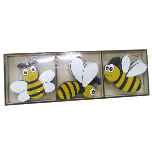 Felakasztható méhecske  dekoráció - 6 darabos