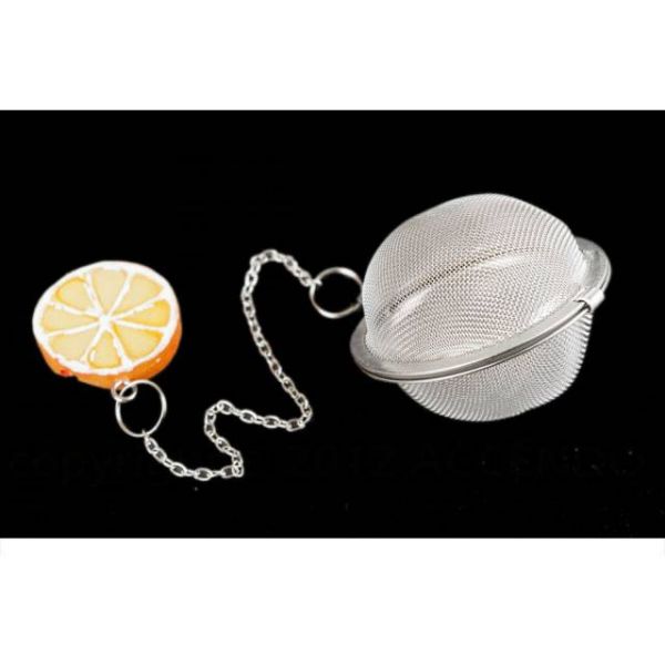 Fém teafilter teaszűrő / teatojás citromos függővel