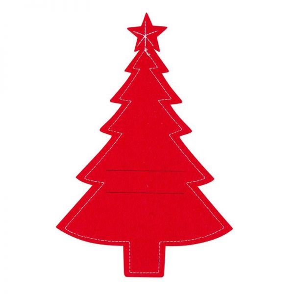 Karácsonyi fenyőfa formájú evőeszköztartó alátét - 4 darabos - piros