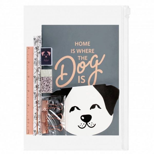 Home is where the Dog is jegyzetfüzet írószer kiegészítőkkel - 10 darabos szett