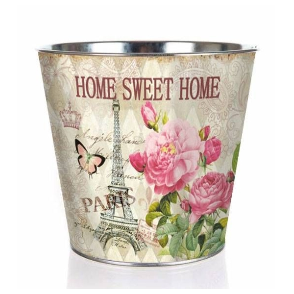 Home Sweet Home fém kaspó - 12x11,5 cm - PARIS ROSE