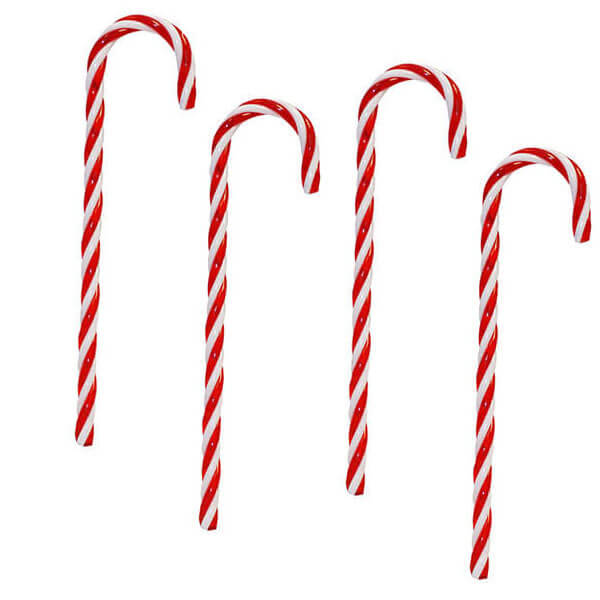 Karácsonyi nyalóka karácsonyfadísz 4 darabos - 15 cm - piros/fehér