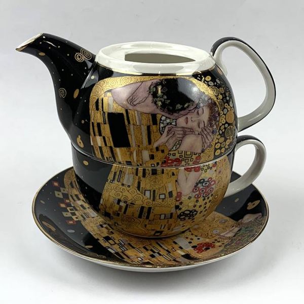 Klimt porcelán teáskészlet - 1 személyes - teteje hiányzik