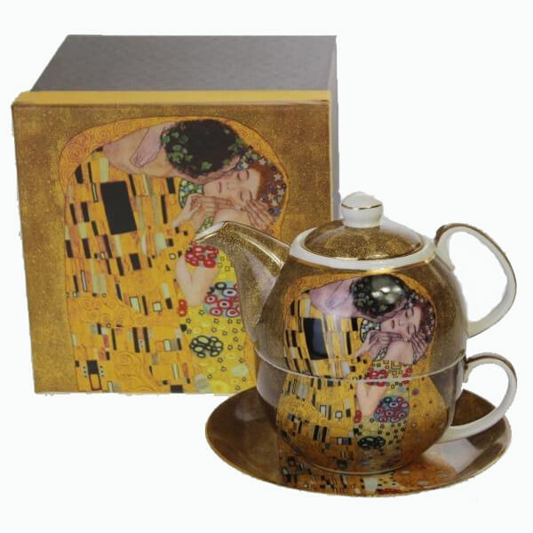 Klimt porcelán teáskészlet - 1 személyes - The Kiss